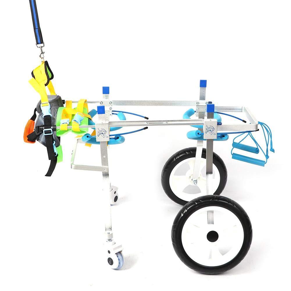 Zouminy Pet Wheelchair, 4-Wheeled Pet Hind Limb Rehabilitation Auxiliary Bracket Wheelchair for Paralyzed Handicapped Dog