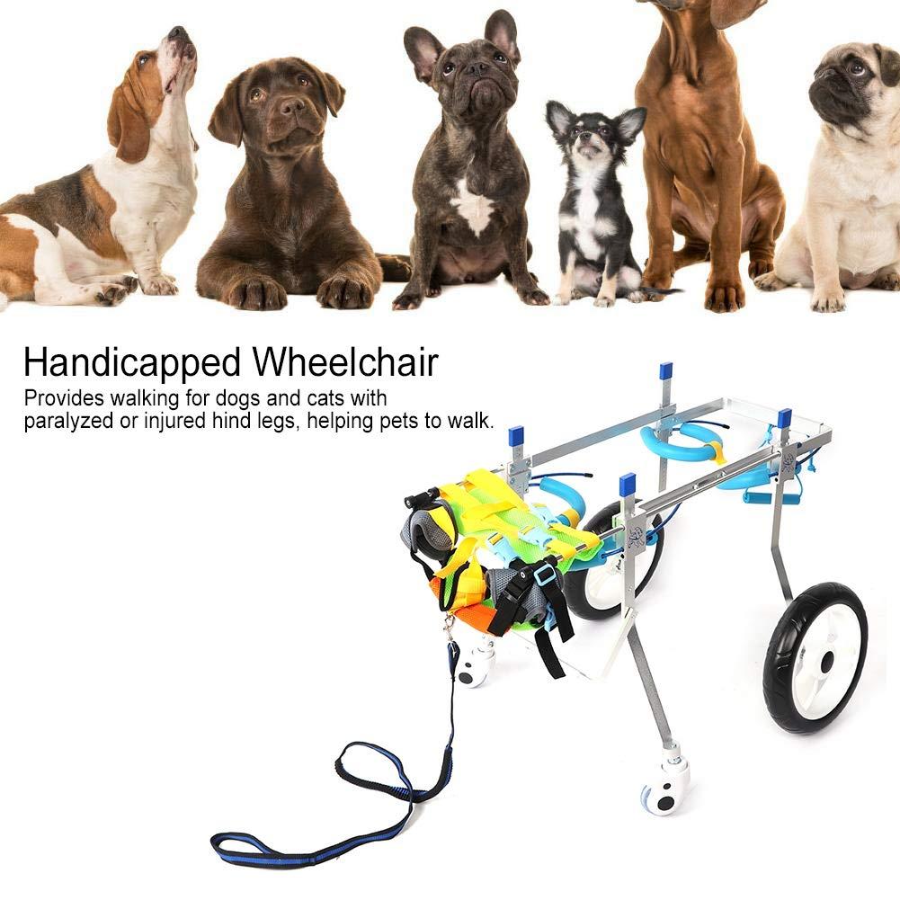 Zouminy Pet Wheelchair, 4-Wheeled Pet Hind Limb Rehabilitation Auxiliary Bracket Wheelchair for Paralyzed Handicapped Dog