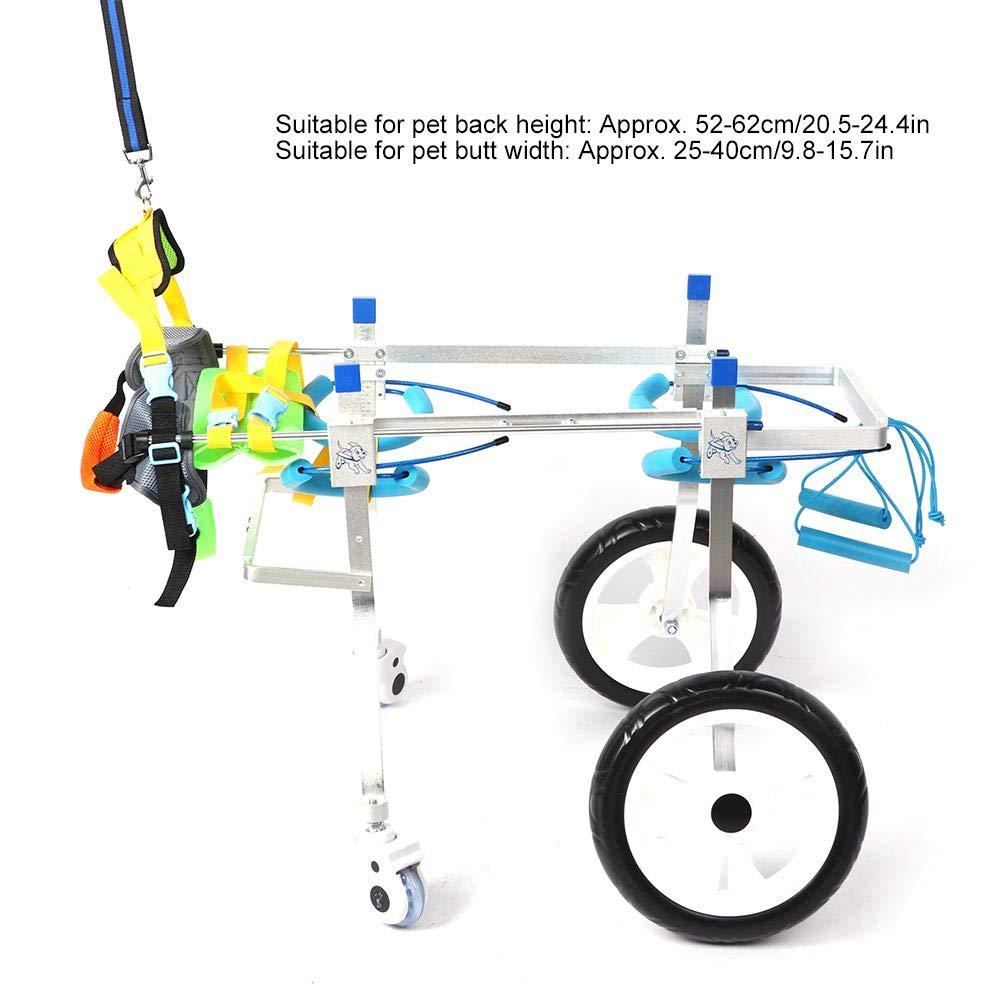 Zouminy Pet Wheelchair, 4-Wheeled Pet Hind Limb Rehabilitation Auxiliary Bracket Wheelchair for Paralyzed Handicapped Dog