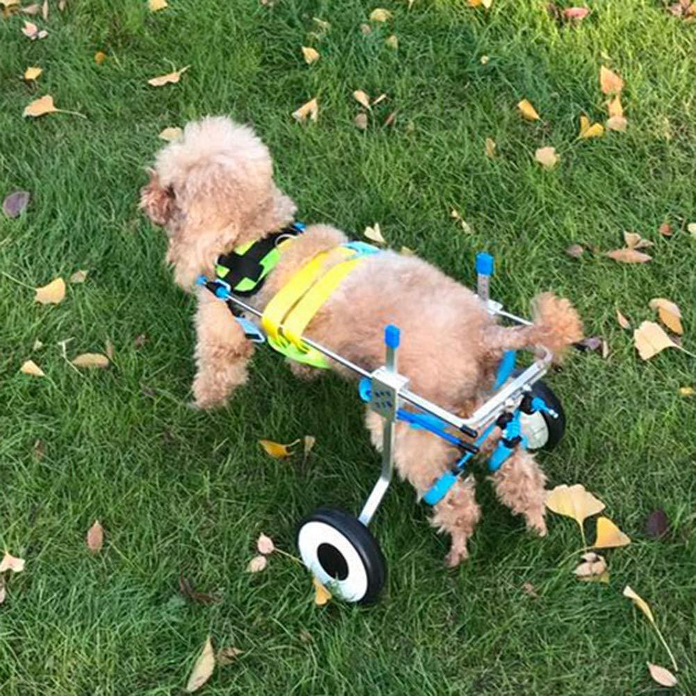 Zouminy Pet Wheelchair, 4-Wheeled Pet Hind Limb Rehabilitation Auxiliary Bracket Wheelchair for Paralyzed Handicapped Dog