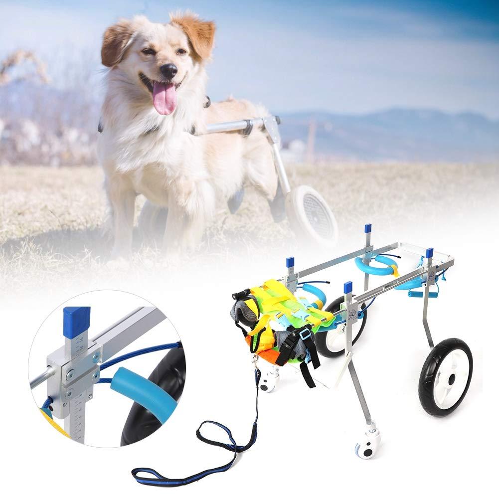 Zouminy Pet Wheelchair, 4-Wheeled Pet Hind Limb Rehabilitation Auxiliary Bracket Wheelchair for Paralyzed Handicapped Dog