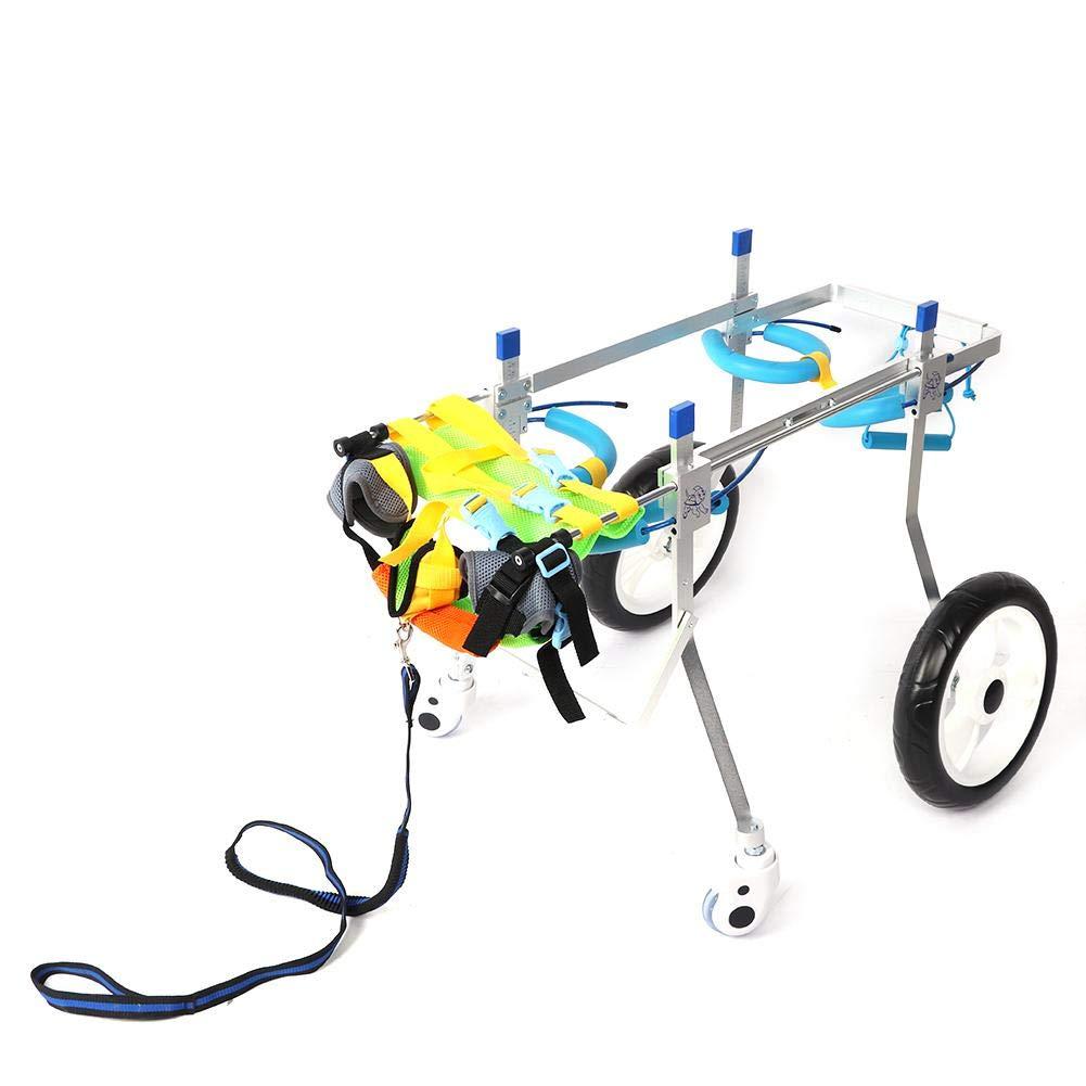 Zouminy Pet Wheelchair, 4-Wheeled Pet Hind Limb Rehabilitation Auxiliary Bracket Wheelchair for Paralyzed Handicapped Dog