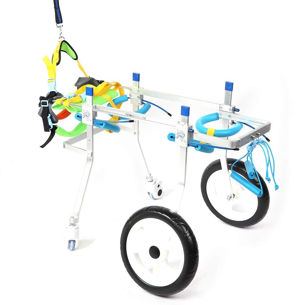 Zouminy Pet Wheelchair, 4-Wheeled Pet Hind Limb Rehabilitation Auxiliary Bracket Wheelchair for Paralyzed Handicapped Dog