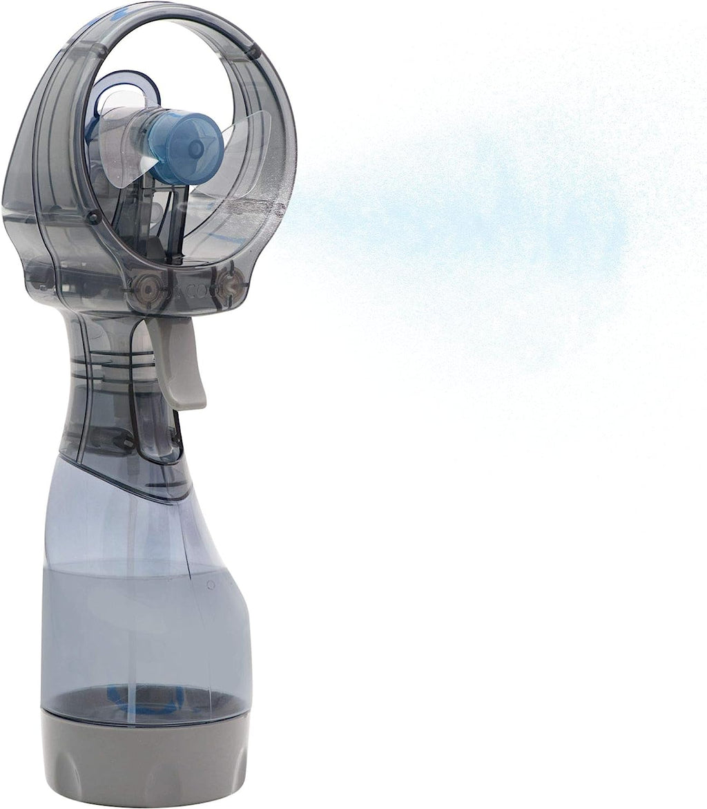 O2COOL Deluxe Handheld Battery Powered Water Misting Fan (Grey)