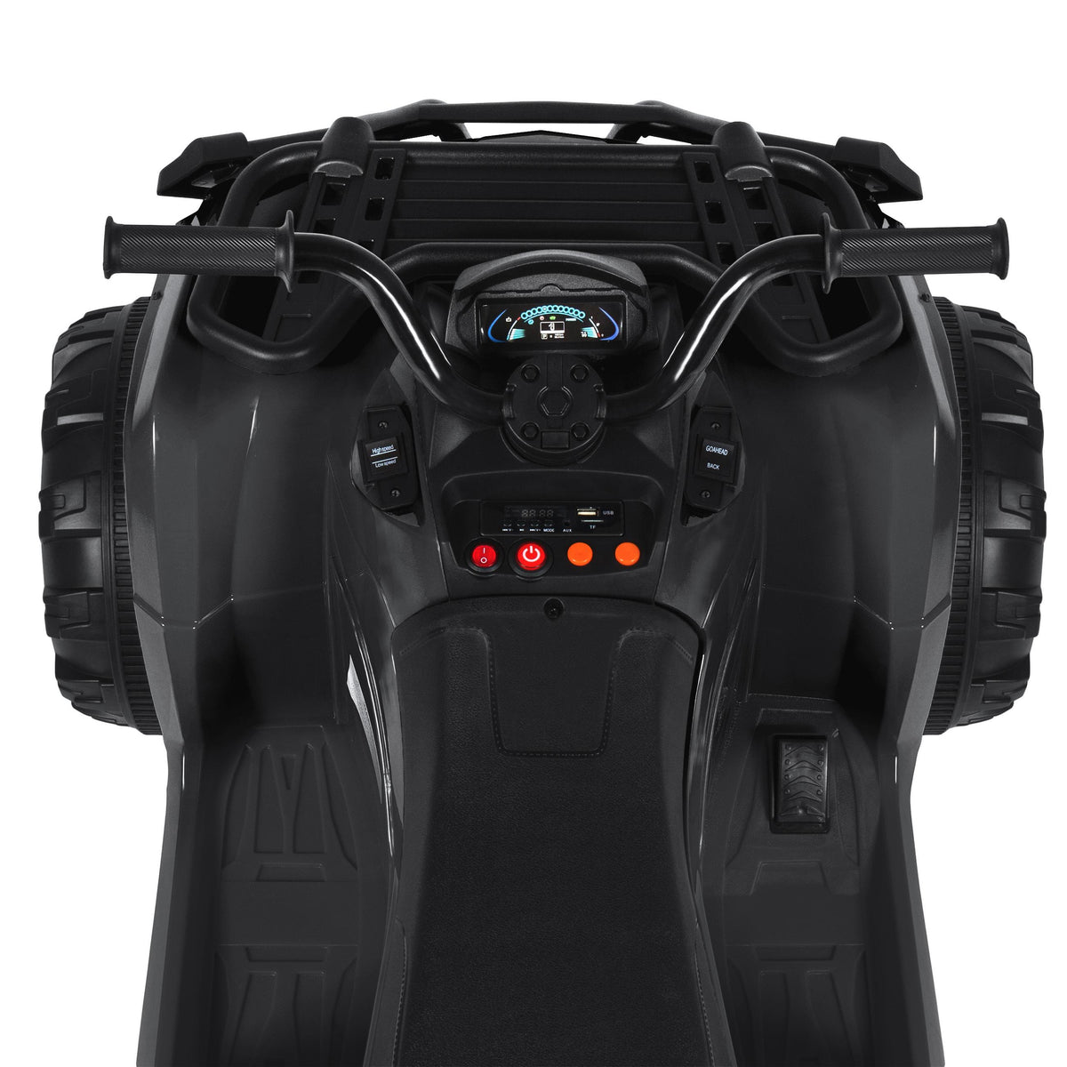 12V Kids Powered ATV Quad 4-Wheel Ride On Car w/ 2 Speeds, Spring Suspension, MP3, Stora- Black