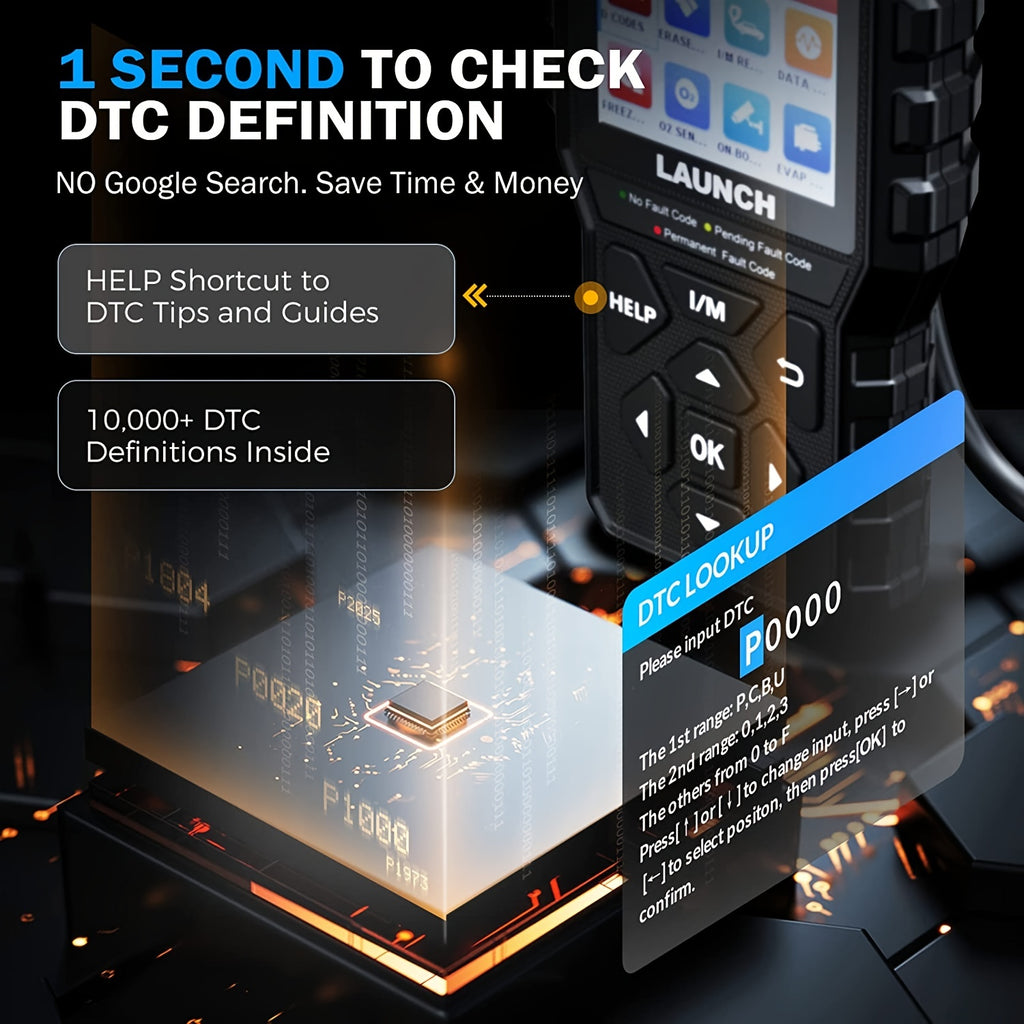 LAUNCH OBD2 Scanner CR529 One-Click I/M, Full OBDII Code Reader, 5 Years Quality Backup, F Ree Lifetime Update Diagnostic Scan Tool, Clear Codes