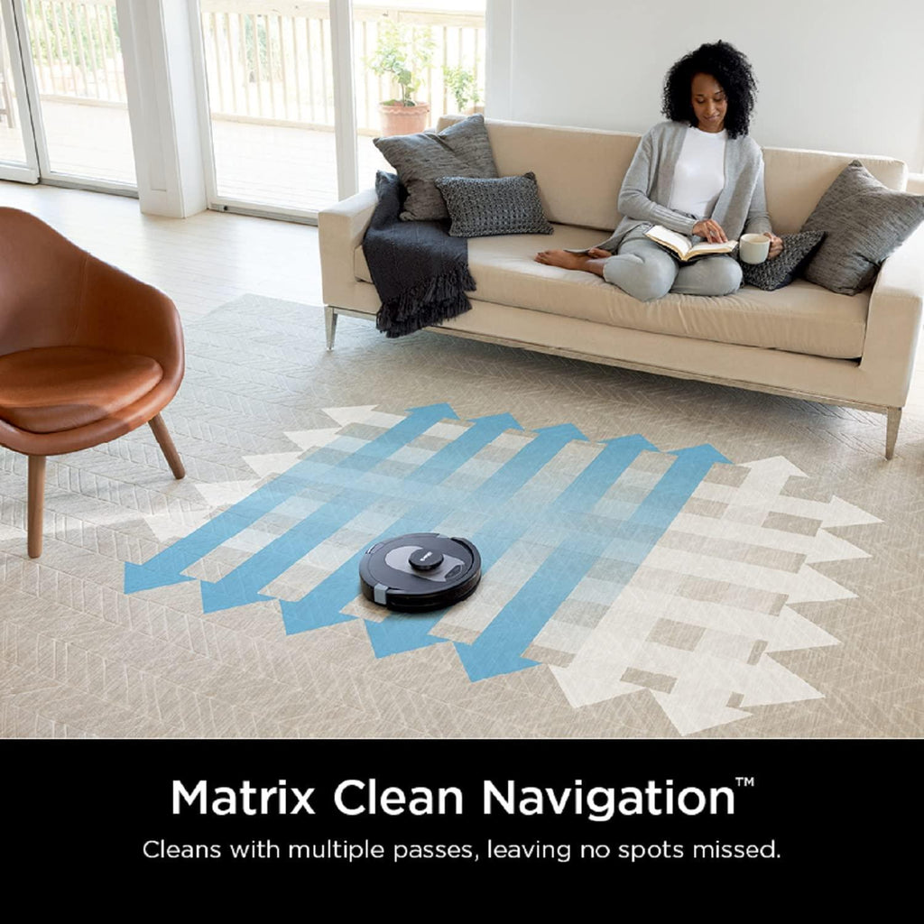 Shark AI Ultra Robot Vacuum, with Matrix Clean, Home Mapping, 60-Day Capacity HEPA Bagless Self Empty Base, CleanEdge Technology, Perfect for Pet Hair, Wifi, Works with Alexa, Black/Silver (RV2502AE)