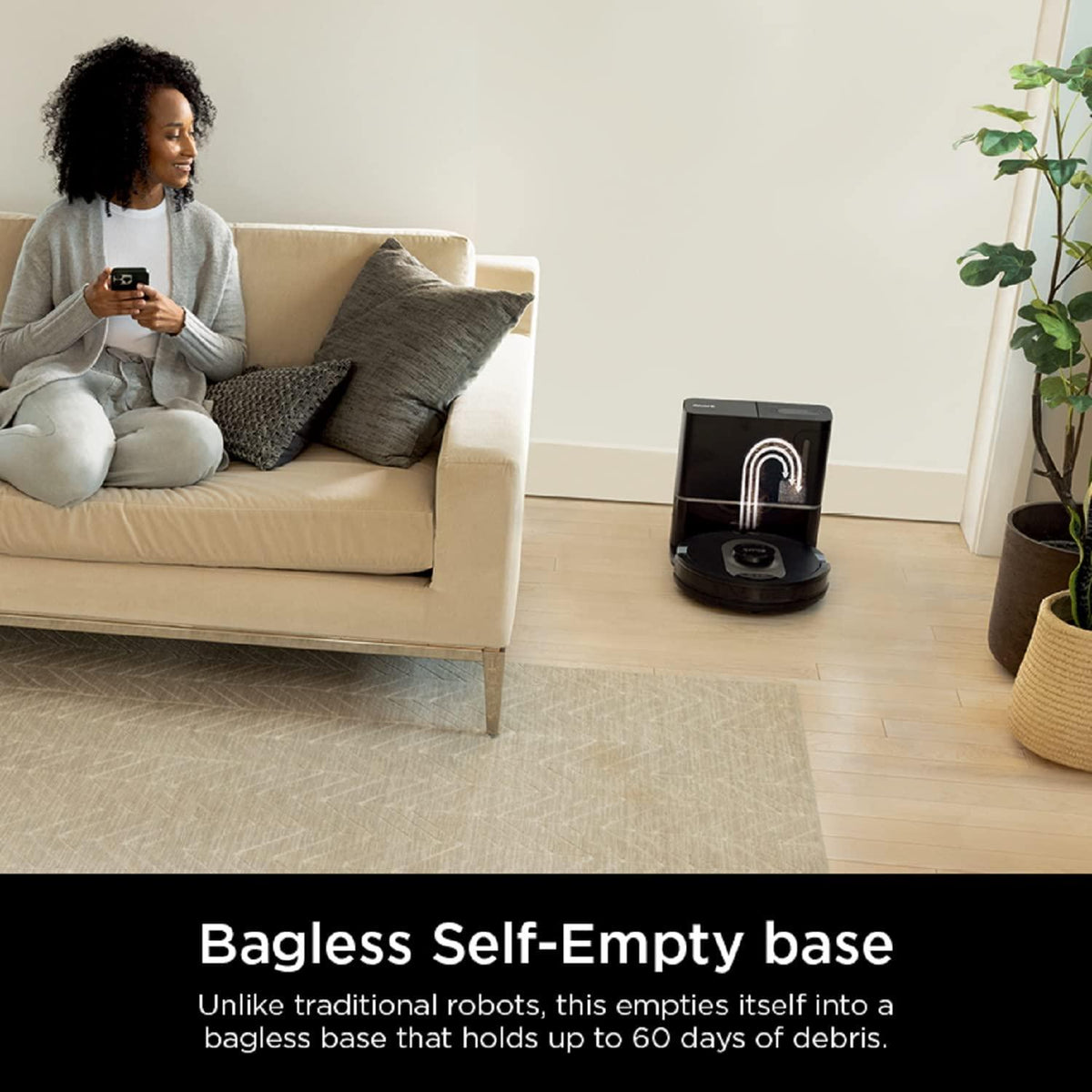 Shark AI Ultra Robot Vacuum, with Matrix Clean, Home Mapping, 60-Day Capacity HEPA Bagless Self Empty Base, CleanEdge Technology, Perfect for Pet Hair, Wifi, Works with Alexa, Black/Silver (RV2502AE)