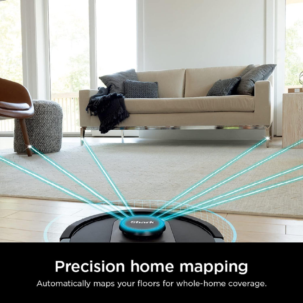 Shark AI Ultra Robot Vacuum, with Matrix Clean, Home Mapping, 60-Day Capacity HEPA Bagless Self Empty Base, CleanEdge Technology, Perfect for Pet Hair, Wifi, Works with Alexa, Black/Silver (RV2502AE)