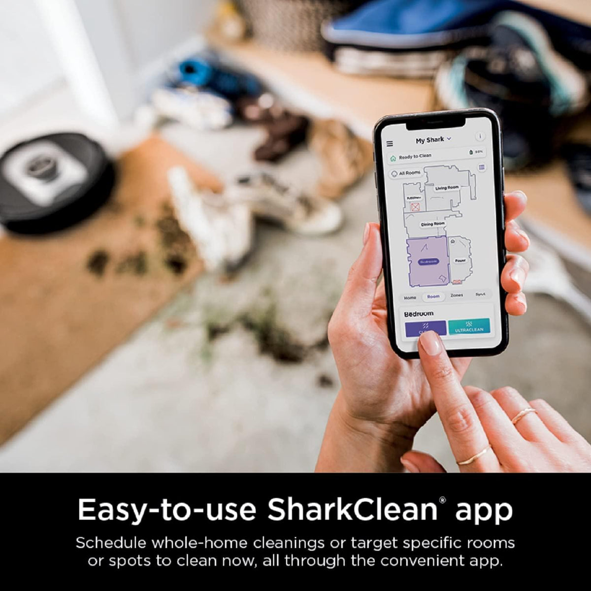 Shark AI Ultra Robot Vacuum, with Matrix Clean, Home Mapping, 60-Day Capacity HEPA Bagless Self Empty Base, CleanEdge Technology, Perfect for Pet Hair, Wifi, Works with Alexa, Black/Silver (RV2502AE)