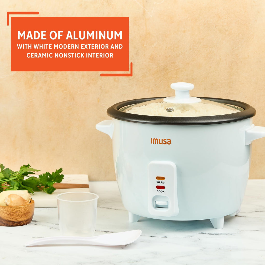 Electric Rice Cooker 16 Cup Cooked 8 Cup Uncooked – Ceramic Nonstick Pot, Multi Cooker for Rice, Quinoa, Oatmeal, Stew – Keep Warm Function – Compact for Kitchen Dorm RV