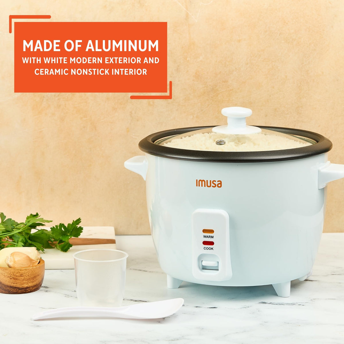 Electric Rice Cooker 16 Cup Cooked 8 Cup Uncooked – Ceramic Nonstick Pot, Multi Cooker for Rice, Quinoa, Oatmeal, Stew – Keep Warm Function – Compact for Kitchen Dorm RV