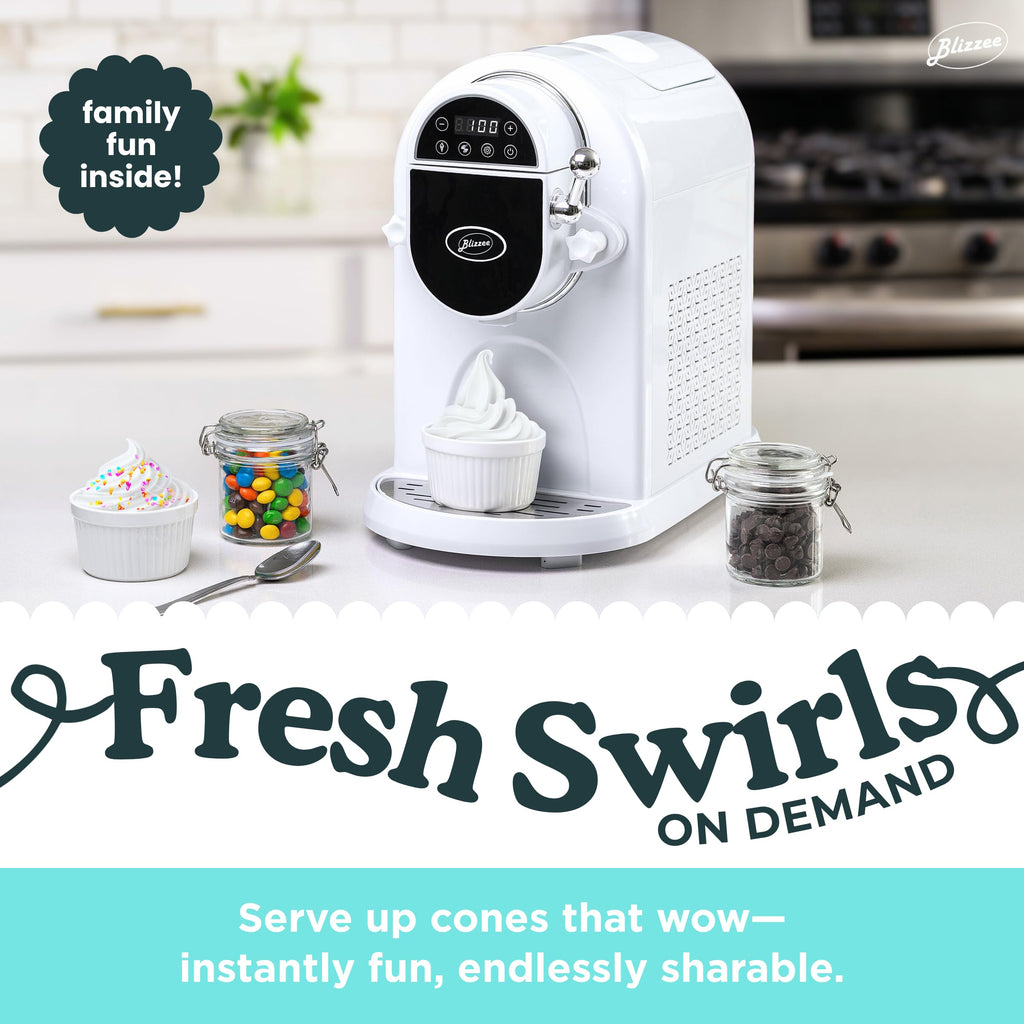 Soft Serve Ice Cream Machine 1.25Qt | No Pre-Freezing Countertop Ice Cream Maker for Home | -In Compressor | Adjustable Hardness, LED Display | Frozen Yogurt, Gelato, Dairy Free