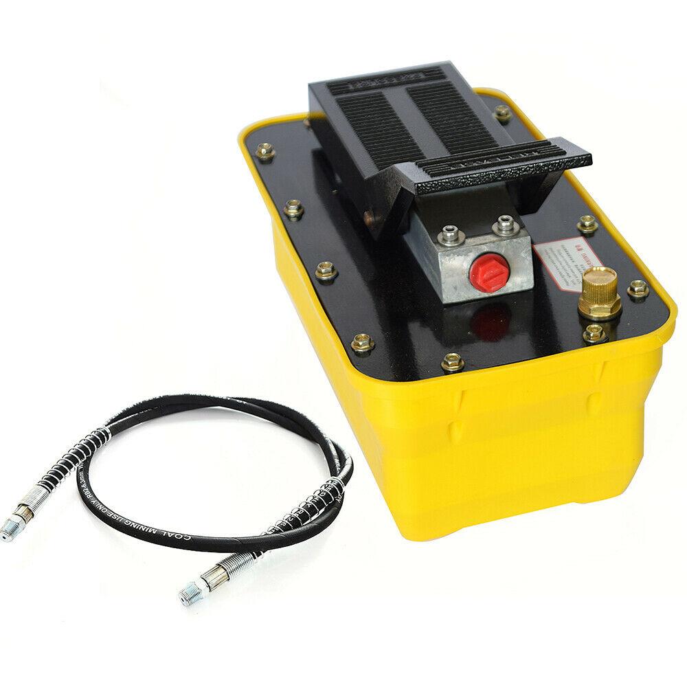2.3L Air Hydraulic Foot Pump 10,000PSI Release Hold Pressure Auto Repair 1/4NPT