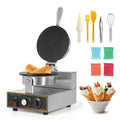 Commercial Ice Cream Cone Machine Waffle Cone Maker 110V Electric  Steel Egg Roll Mold Nonstick Waffle Cone and Bowl Maker for Home Restaurant Use 1200W