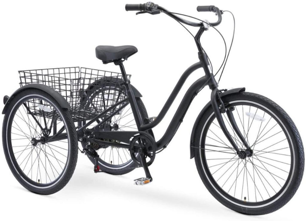 reezero EVRYjourney 26 Inch 7-Speed Hybrid Adult Tricycle with Rear Basket