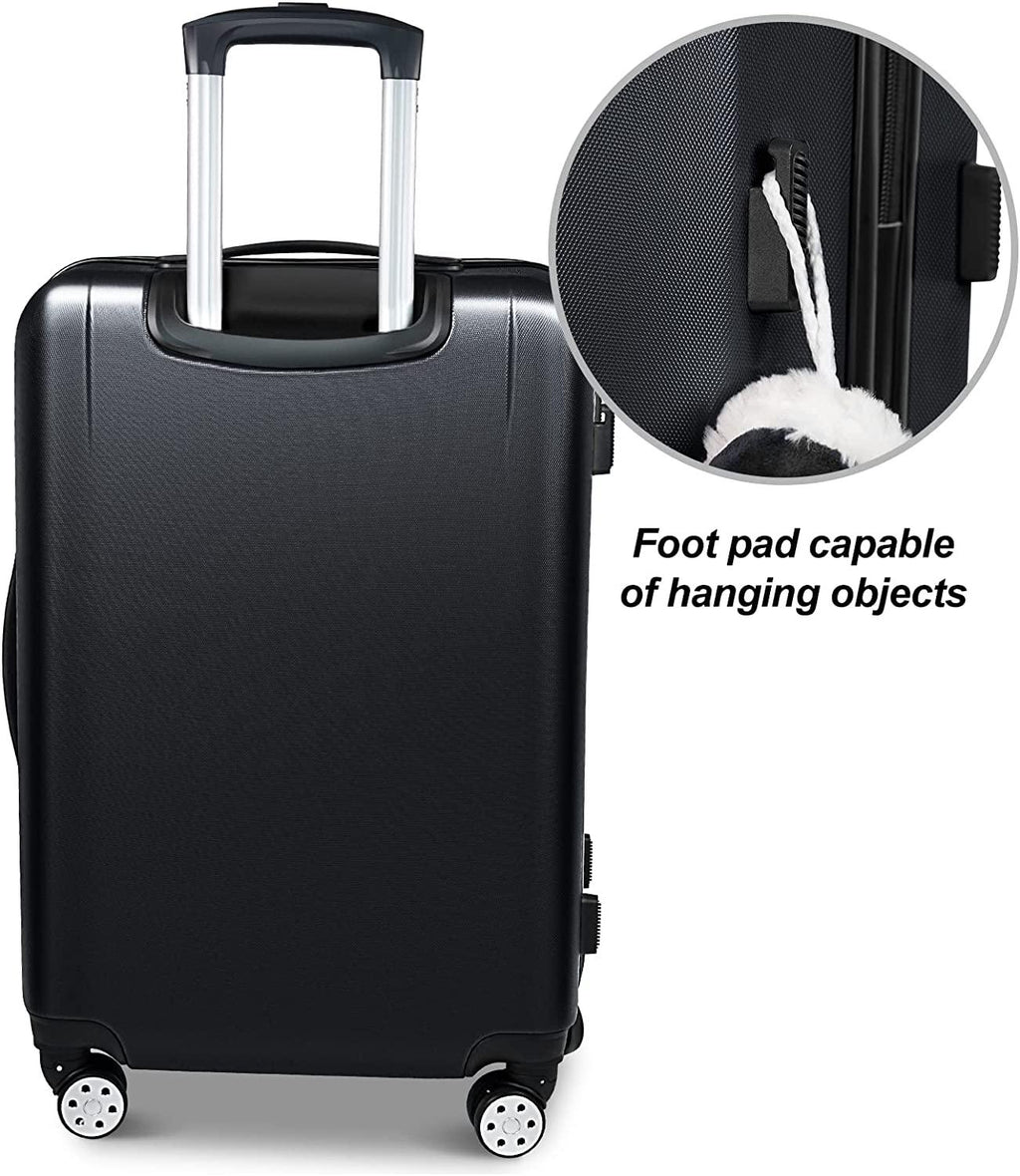 Luggage 3 Piece Set Suitcase Lightweight Hardside Removable-Spinner Wheels with TSA Lock(20',24',28')_Black, 828
