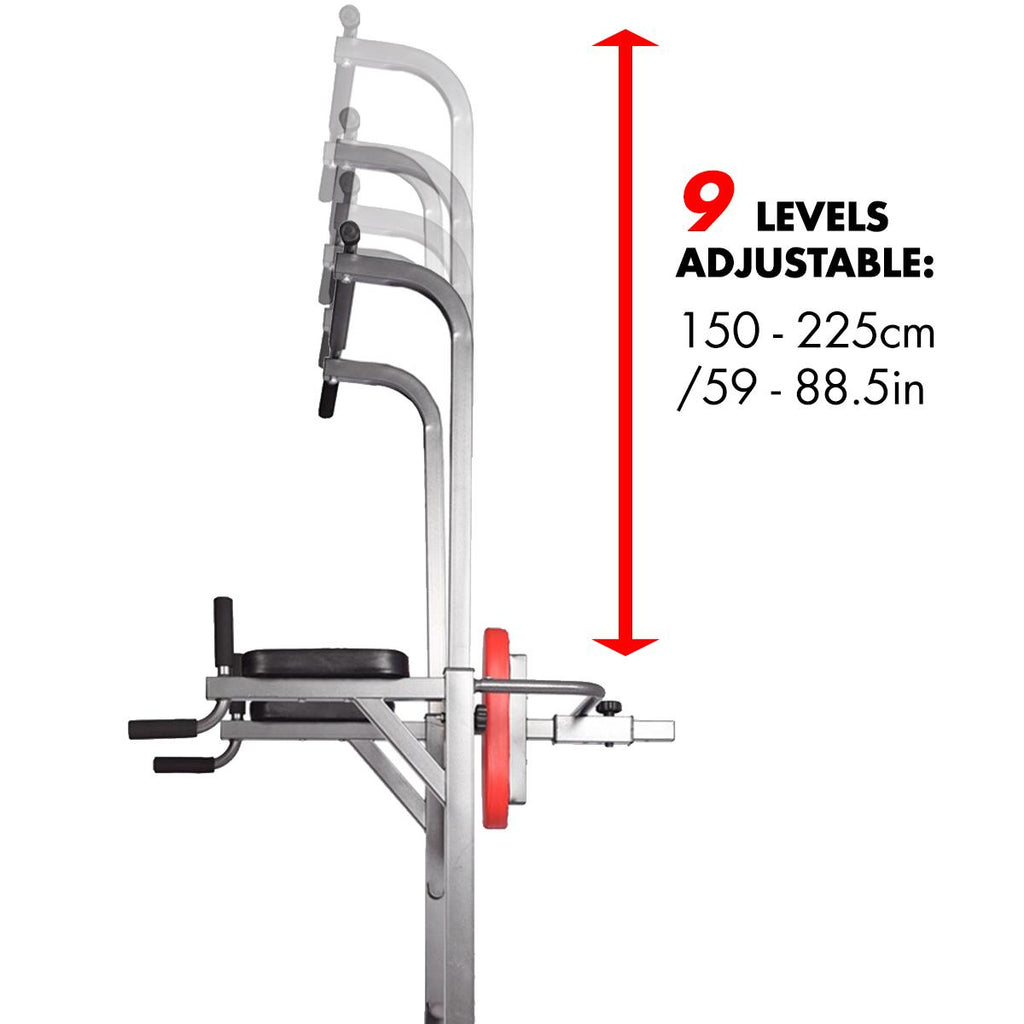 Multifunctional Power Tower Adjustable Heights Workout Dip Station for Adults and Kids Home Gym Strength Training Fitness Equipment, 400LB Max Weight