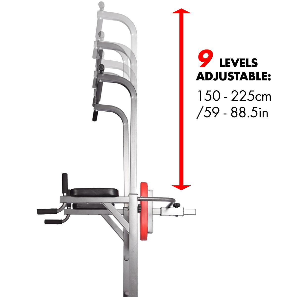 Multifunctional Power Tower Adjustable Heights Workout Dip Station for Adults and Kids Home Gym Strength Training Fitness Equipment, 400LB Max Weight