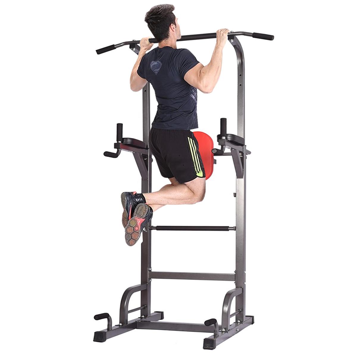 Multifunctional Power Tower Adjustable Heights Workout Dip Station for Adults and Kids Home Gym Strength Training Fitness Equipment, 400LB Max Weight