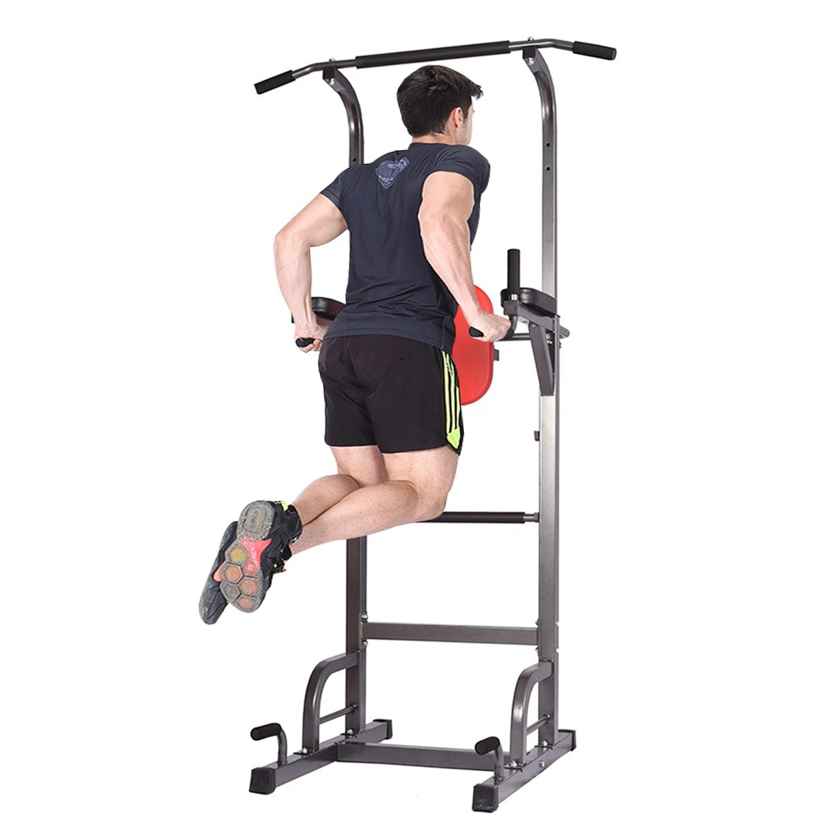 Multifunctional Power Tower Adjustable Heights Workout Dip Station for Adults and Kids Home Gym Strength Training Fitness Equipment, 400LB Max Weight