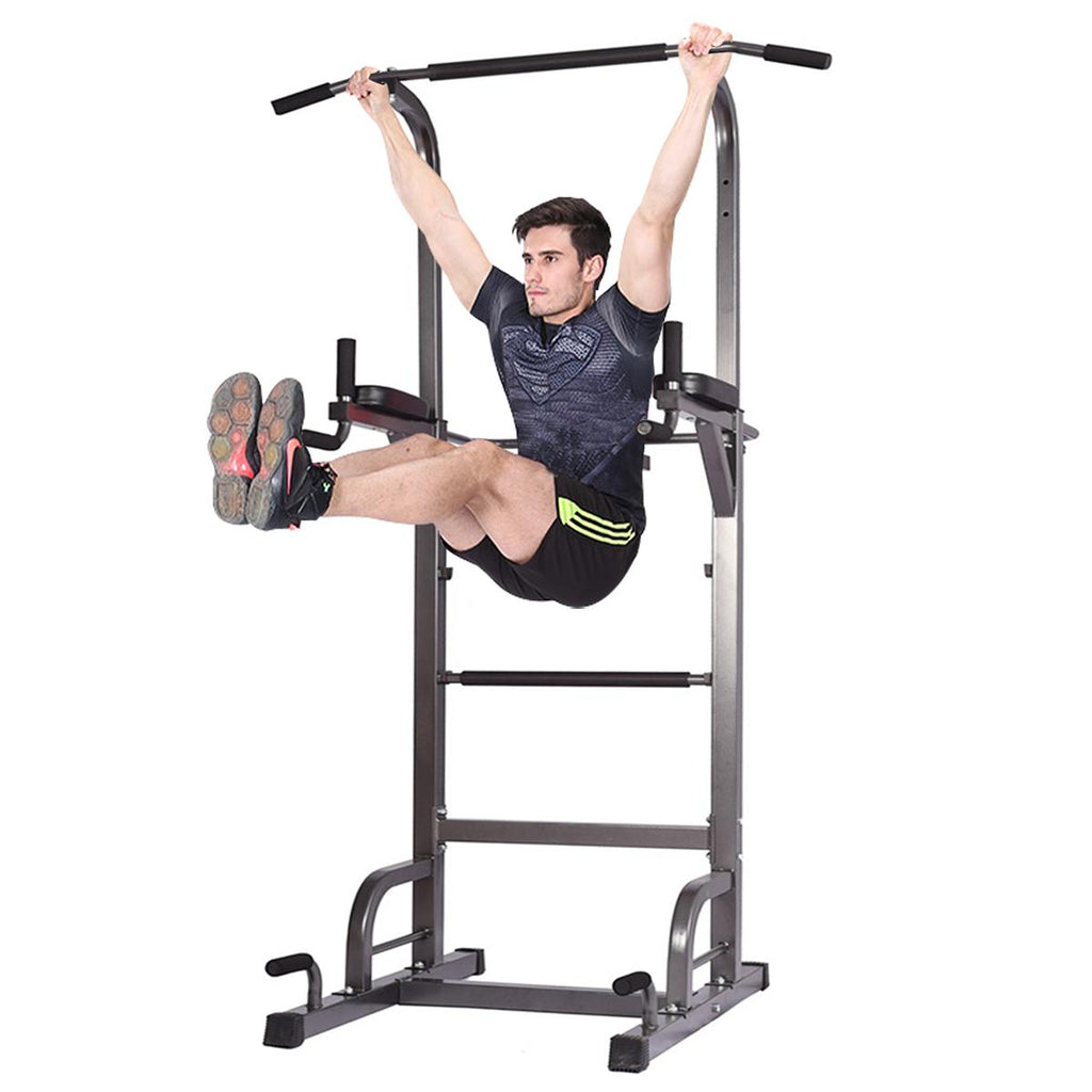 Multifunctional Power Tower Adjustable Heights Workout Dip Station for Adults and Kids Home Gym Strength Training Fitness Equipment, 400LB Max Weight