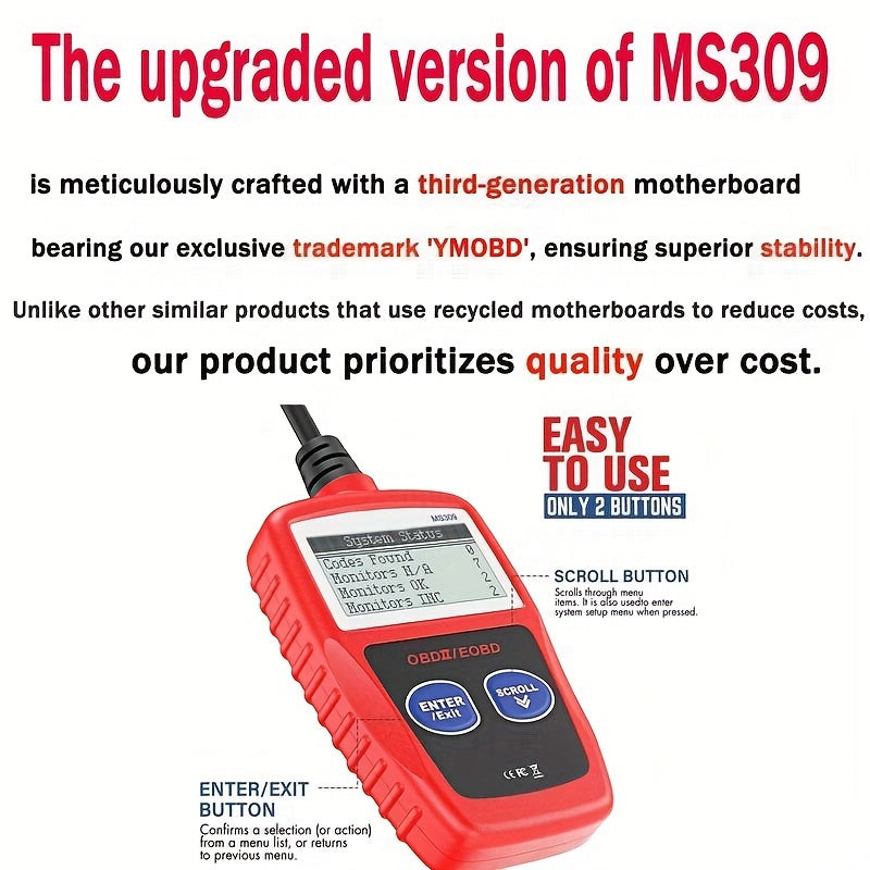 Auto OBD2 Scanner, Car Live Data & Battery Tester OBDII Engine Fault Code Reader Automotive Diagnostic Scan Tool, To Check Engine/EOBD