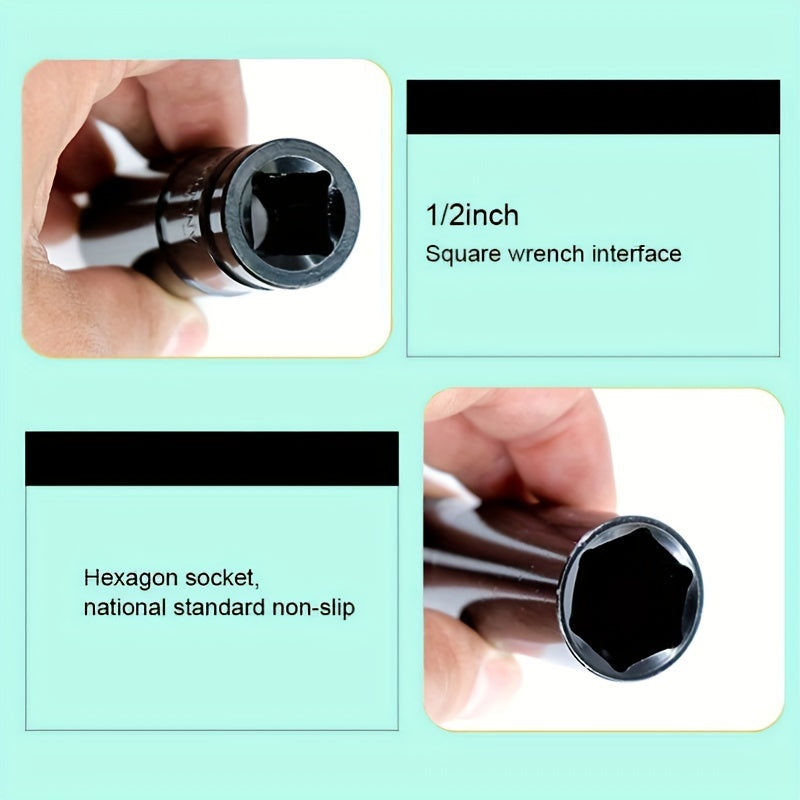 10pcs 1/2" Deep Wall Impact Socket Set Car Repair Tool Kit