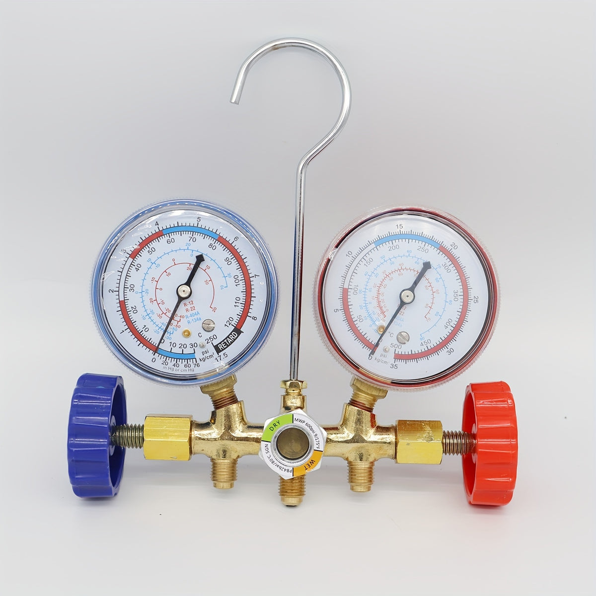 For R12 R22 R404A R134A Manifold Refrigerant GauAir Condition Refrigeration Set Air Conditioning Tools With Hose And Hook