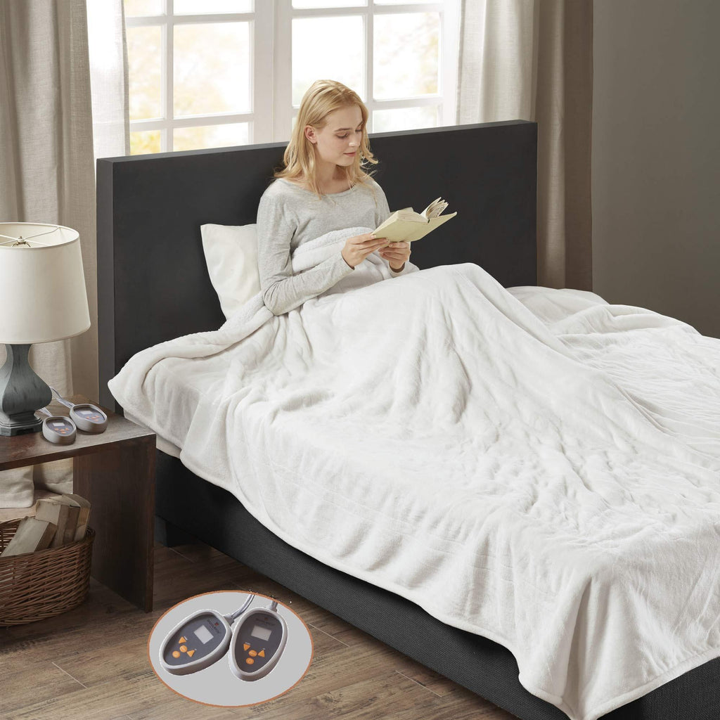 Gracie MIlls Elect Electric Blanket with 20 Heat Level Setting Controller Full: 80x84" Ivory -WR54-1764