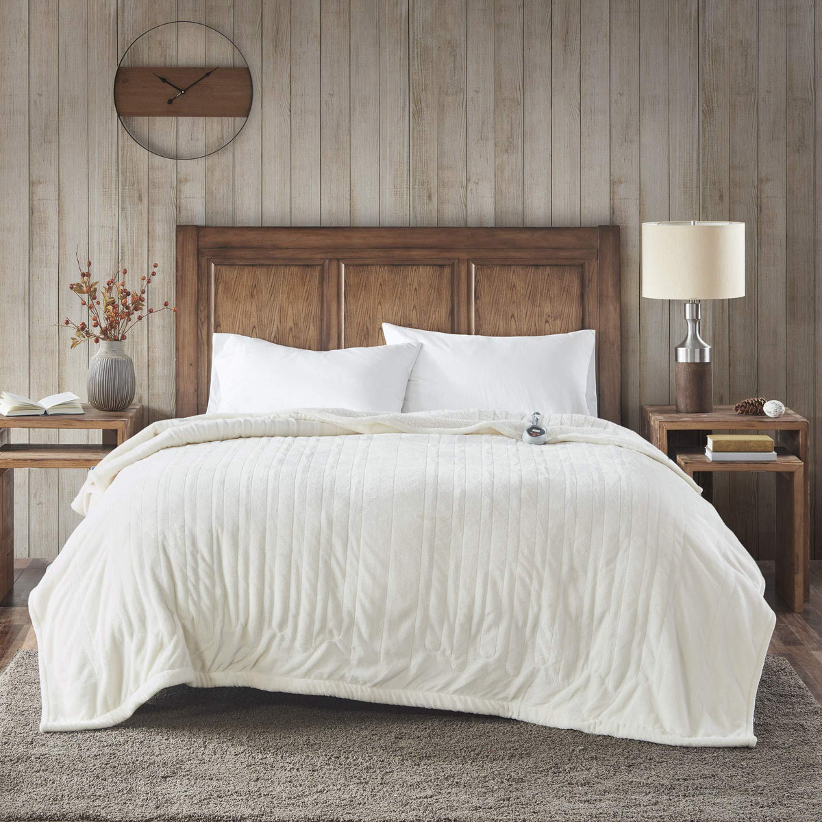 Gracie MIlls Elect Electric Blanket with 20 Heat Level Setting Controller Full: 80x84" Ivory -WR54-1764
