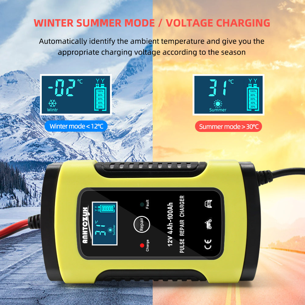 12V 6A Fully-Automatic Smart Trickle Charger: Keep Your Car, Motorcycle, Boat, RV, ATV & Lawn Mower Batteries Charged & Repaired!