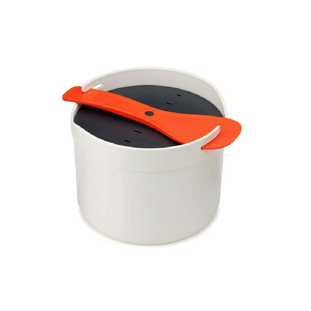 M-Cuisine Microwave Rice Cooker Steamer 2 Liter/8.5 Cup - Stone/Orange
