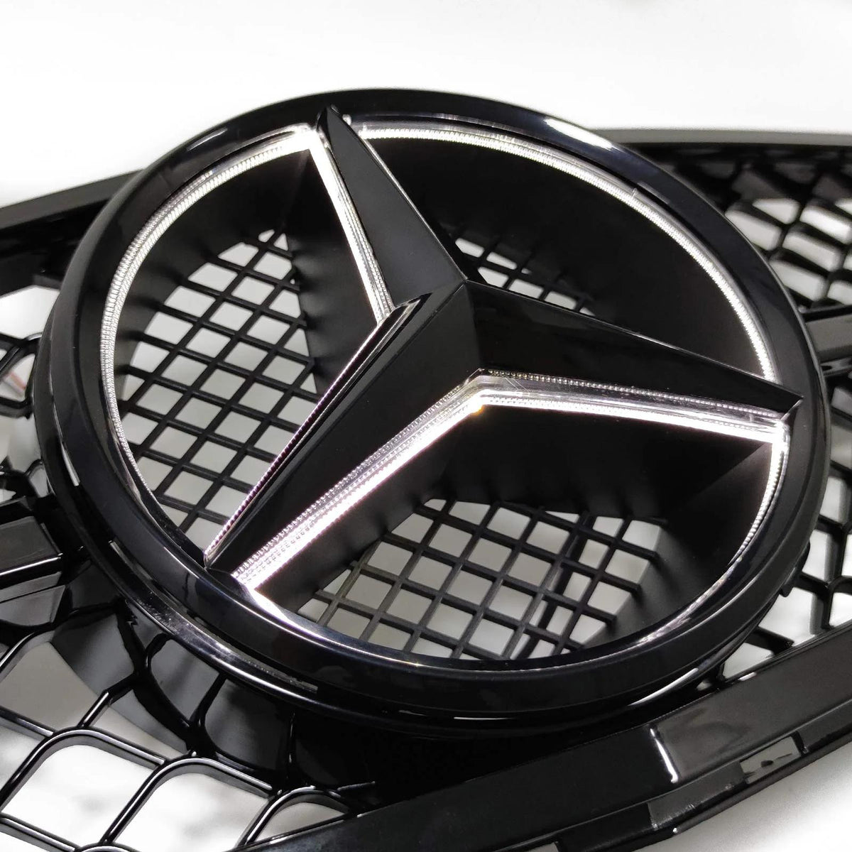 Benz C-Class W204 C300 C350 2008-2014 AMG Front Bumper Grille Grill w/LED Generic