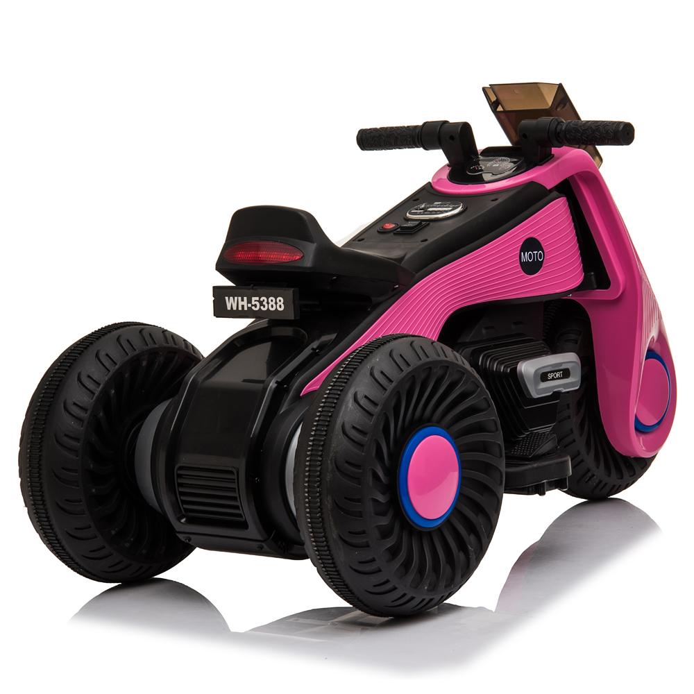 Kids 6V Electric 3-Wheel Motorcycle Ride On Toys, Battery Power Motorized Kids Ride On Motorcycle Bike, Double Drive Kids Dirt Bike Toddler Toys Cars Christmas Gifts for Boys Girls 2-6, Pink, Q6890
