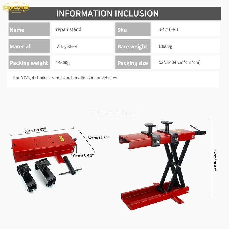 1100 LB Mini Scissor Motorcycle Center Scissor Lift Jack Hoist Stand Bikes ATVs