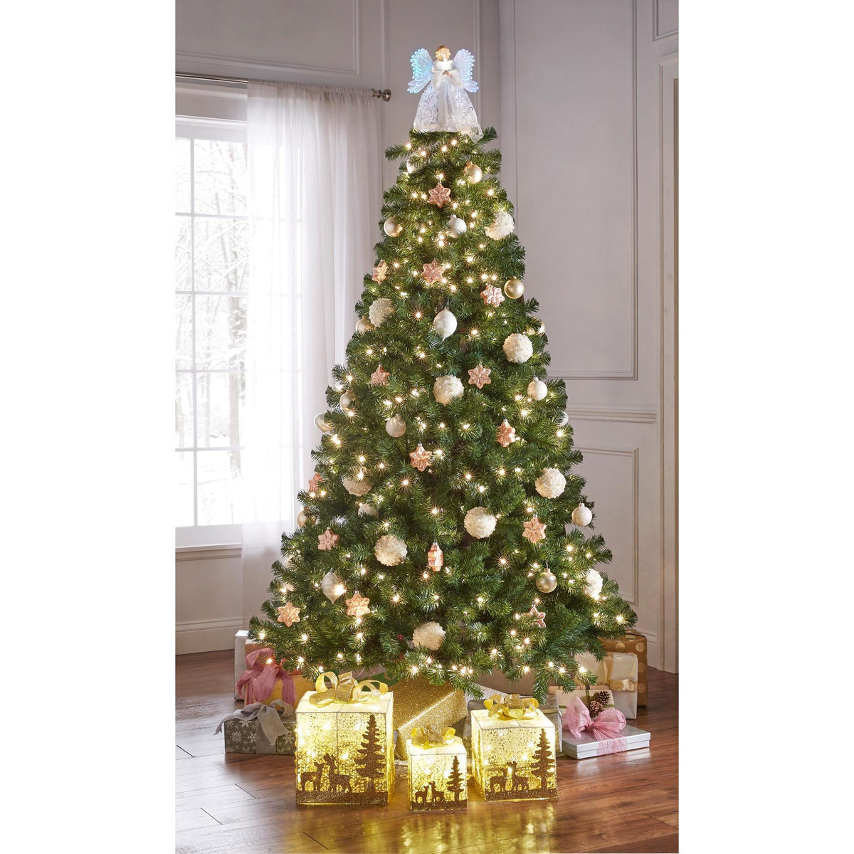 Mr. Christmas Women's Plus Size 12" Tall Angel Tree Topper