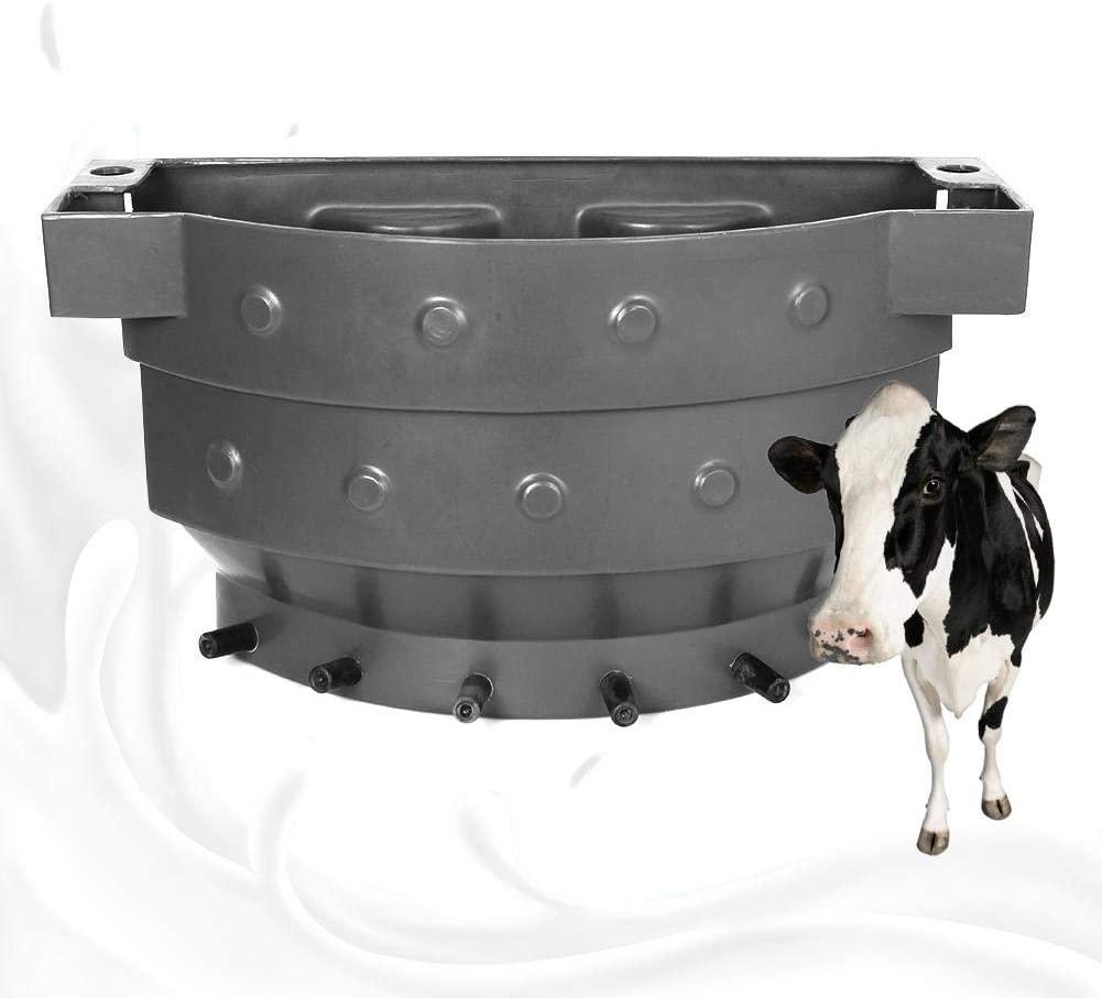 topincn calf feeder bucket plastic 38l large capacity calf milk feed bucket calf nursing bucket with 6 nipples for cattle sheep livestock
