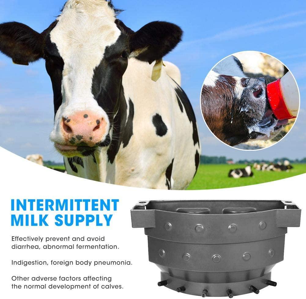 topincn calf feeder bucket plastic 38l large capacity calf milk feed bucket calf nursing bucket with 6 nipples for cattle sheep livestock