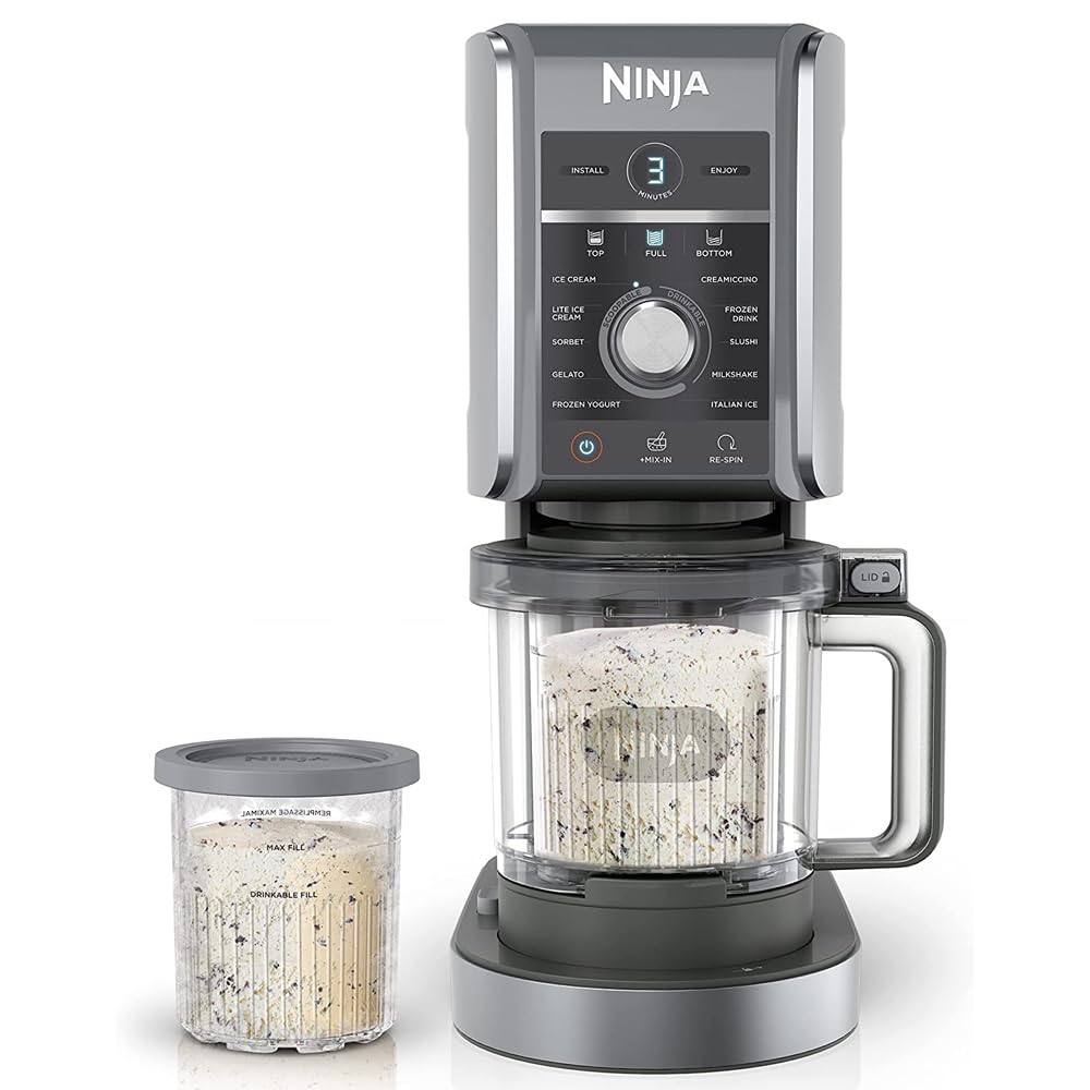 (Refurbished) NC501 CREAMi Deluxe 11-in-1 XL Ice Cream Maker Silver Bundle with 2 YR CPS Enhanced Protection Pack (Renewed)