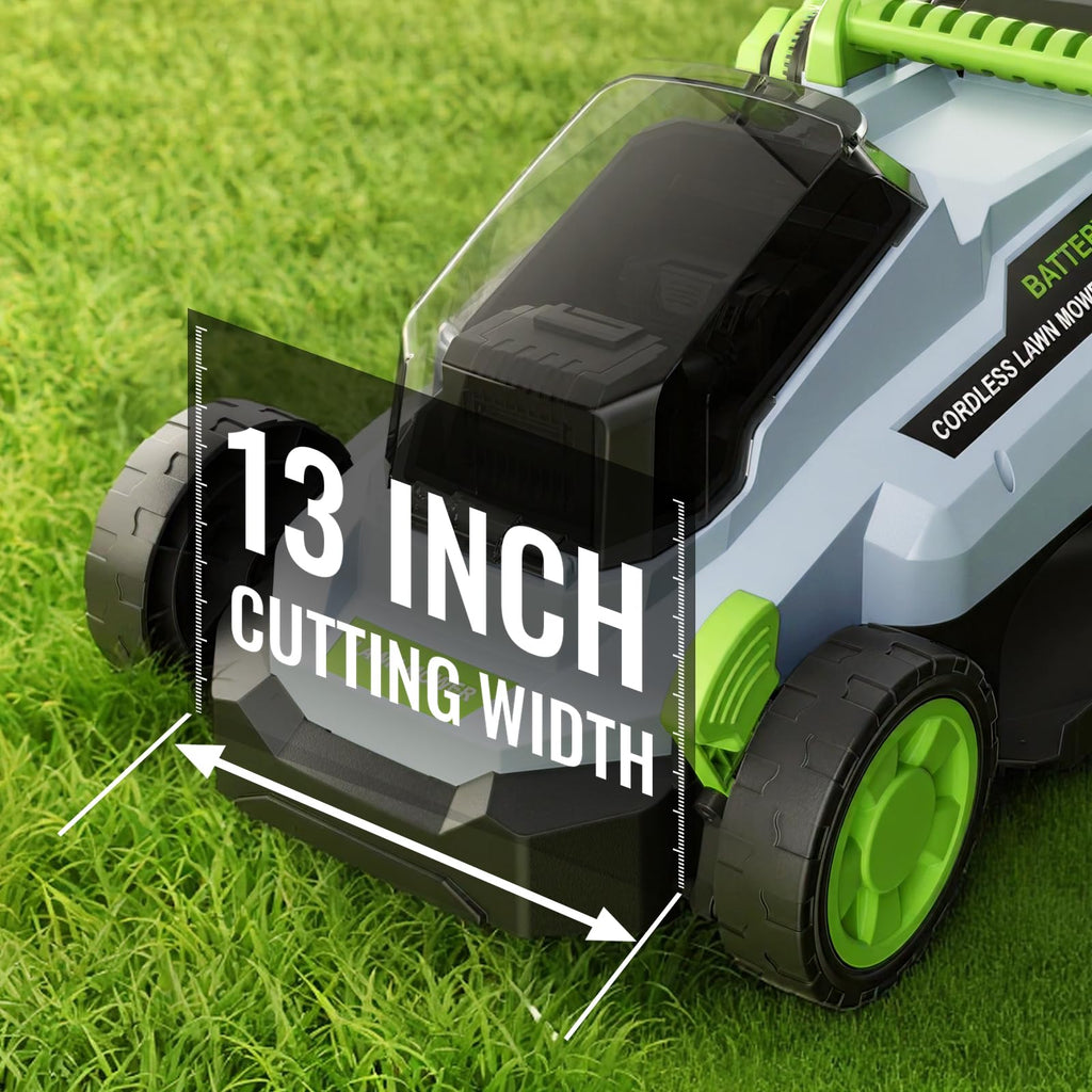 40V Cordless Lawn Mower, 13" Walk Behind Electric 4.0 Ah Battery Powered Lawnmower, Mulching&amp;Bagging Mode, Brushless Motor, 5 Adjustable Cutting Heights, for Garden/Patio/Yard/Lawn