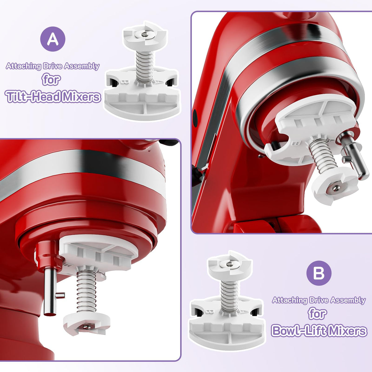 Ice Cream Maker Attachment for  Stand Mixer, Fits 4.5Qt and Larger  Mixers, 2 Quart Frozen Yogurt, Sorbet & Gelato Ice Cream Bowl by