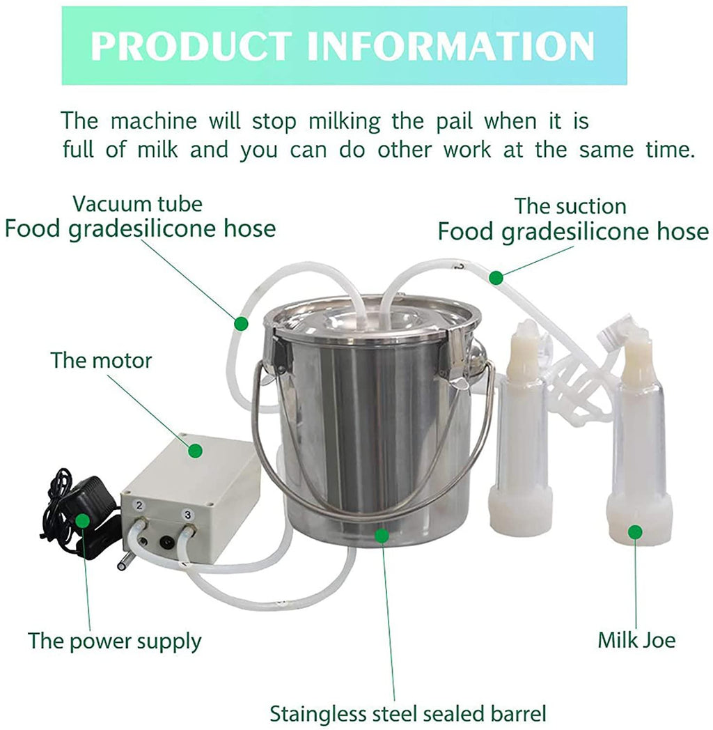 huidazhou 14l goat milking machine,portable pulsation vacuum pump goat milker livstock milking machine, cow milking machine electric, automatic portable livestock milking equipment