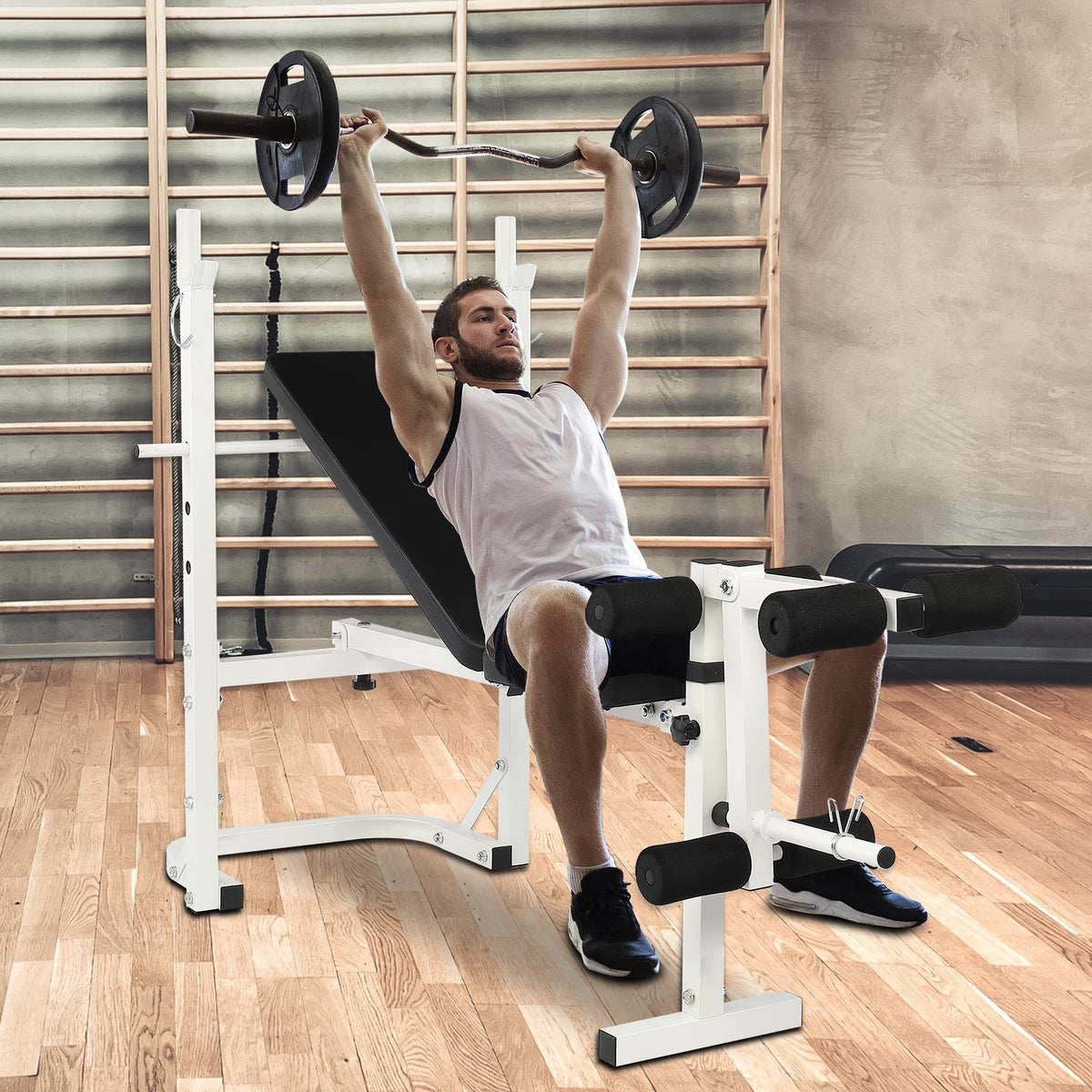 SamyoHome Adjustable Olympic Workout Bench, for Home Gym Strength Training