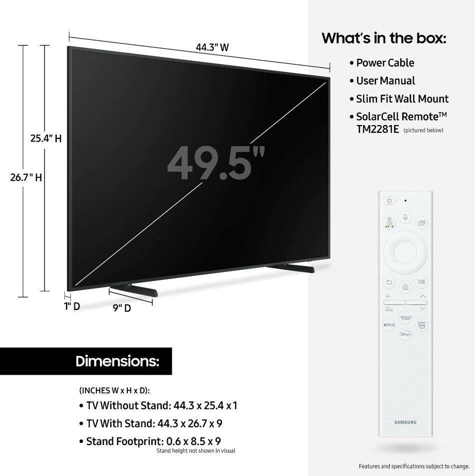 samsung the frame ls03b 50" qled 4k hdr smart tv - 2024 model *qn50ls03b