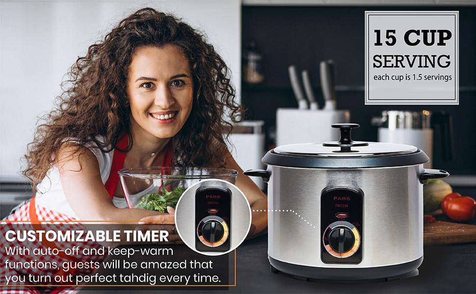 Automatic Persian Rice Cooker - Tahdig Rice Maker Perfect Rice Crust, 5 Cup