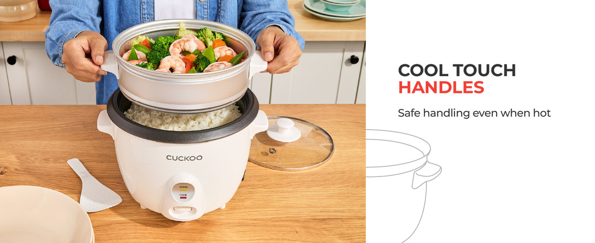One Touch Rice Cooker 12-Cup Cooked, Small Rice Cooker & Warmer with Steamer Tray, Versatile Grain Cooker, Soup Maker, Auto Keep Warm, 6-Cup Uncooked, White (CR-0601C)