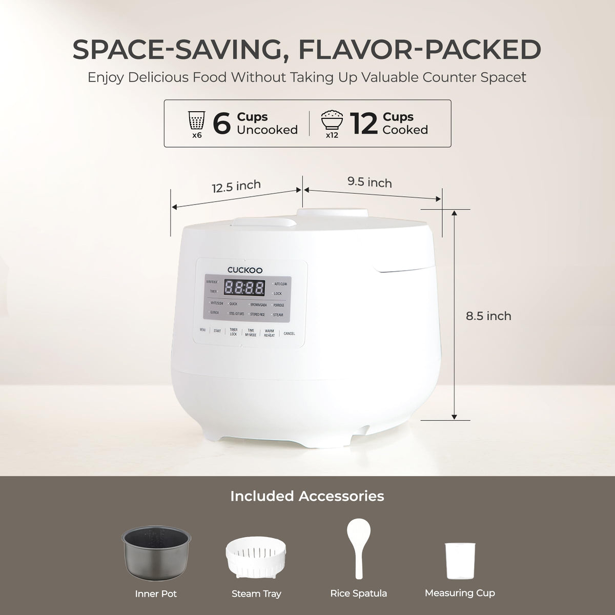 6-Cup / 1.5 Qt. (Uncooked) Micom Rice Cooker and Warmer, Steamer basket, 11 Operating Modes: White Rice, Brown Rice & More, Nonstick Inner Pot, Made in Korea, Small Rice Cooker, Multi Cooker, CR-0641F