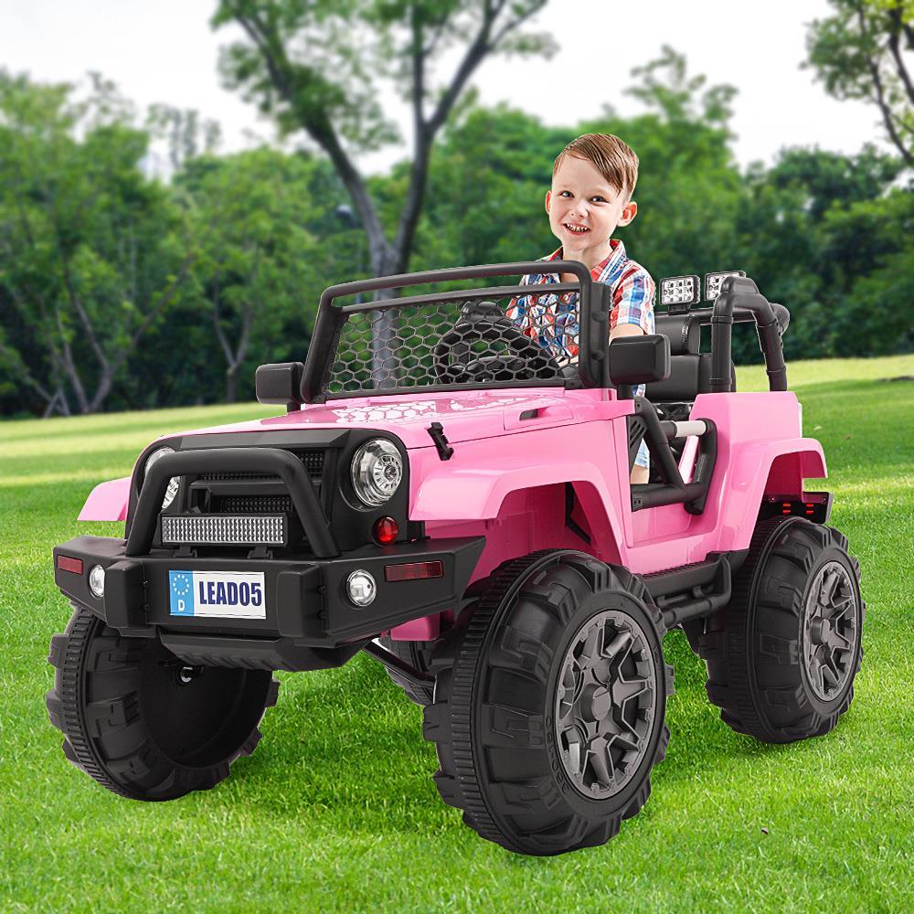 Zimtown 12V Ride On Car Kids Electric Battry Powered w/ Remote Control, 3 Speeds, LED Lights, MP3 - Pink