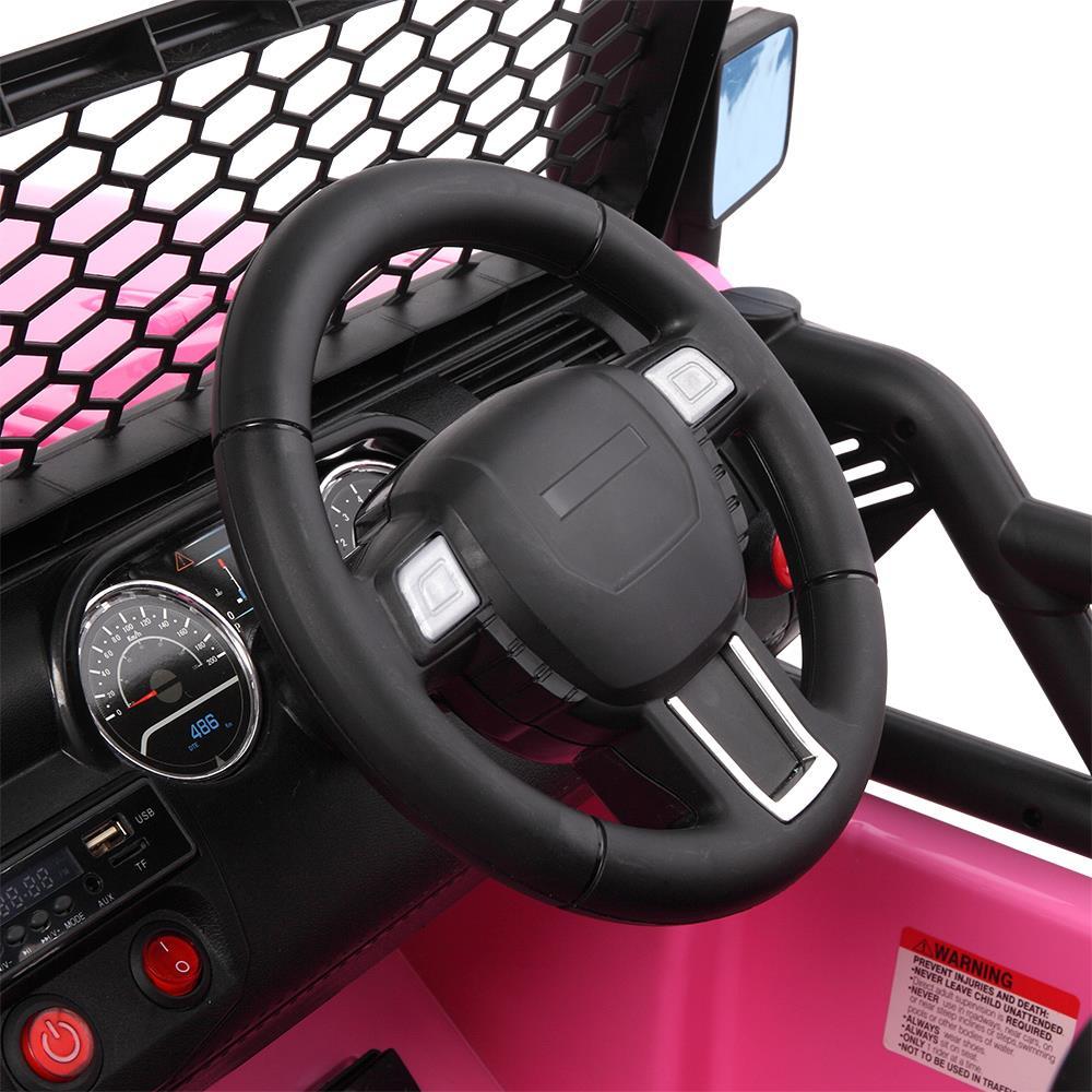 Zimtown 12V Ride On Car Kids Electric Battry Powered w/ Remote Control, 3 Speeds, LED Lights, MP3 - Pink